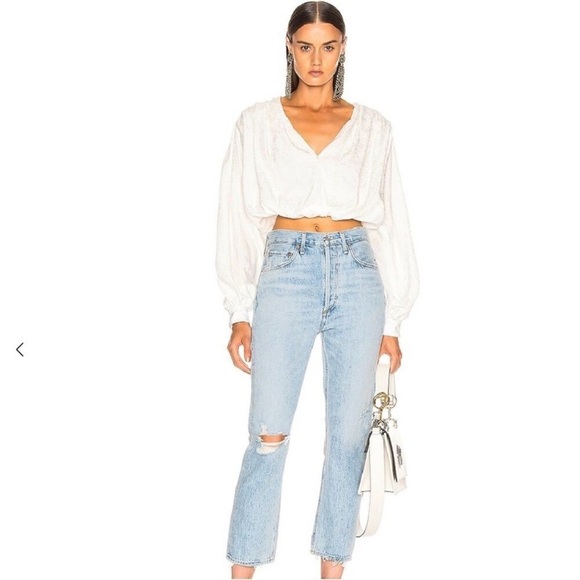 Agolde Denim - Agolde Riley Crop High Rise Distressed Jeans size 27